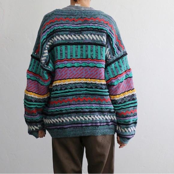 Coogie Style 80s Pop Art Color Knit Sweater Large - Picture 5 of 6